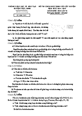 Đề thi chọn học sinh giỏi cấp huyện năm học 2014 - 2015 môn Sinh học lớp 8